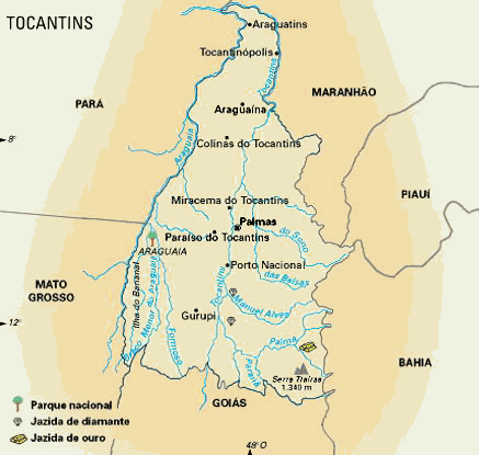 Mapa de Tocantins